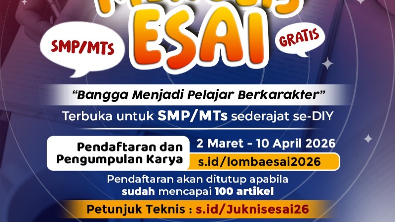 DPK Kota Yogyakarta Gelar Lomba Menulis Esai SMP/MTs se-DIY Tahun 2026